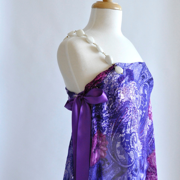 White Agatha Silk One Shoulder Top - Picture 6 of 7